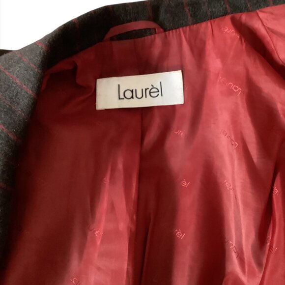 VINTAGE Laurèl 2 pc Pin Stripe Pant Suit, Sz 38, Dark Grey, Burgundy - Picture 6 of 12
